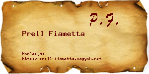 Prell Fiametta névjegykártya